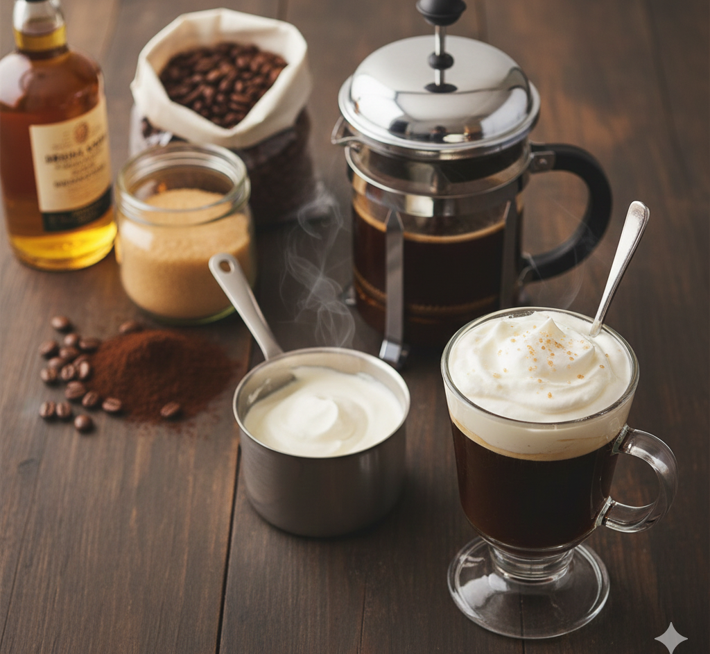 irish coffee – przepis na klasyczny kawowy drink z whisky